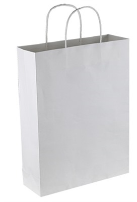 C1A Medium Tall White Eco Shopper With Twisted Paper Handle