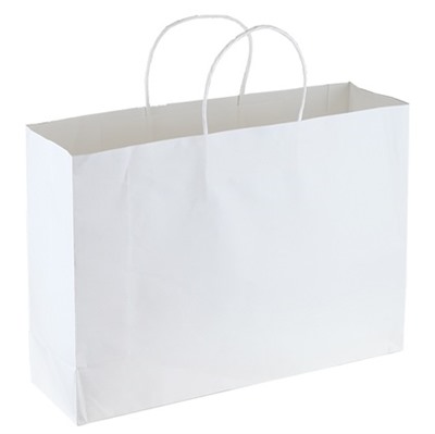 C1C Medium Wide White Eco Shopper With Twisted Paper Handle