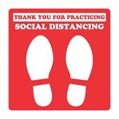 250mm Square Social Distancing Floor Decal