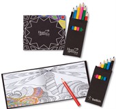 Black Cover Colouring Book & 6 Pencil Set