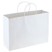 C1C Medium Wide White Eco Shopper With Twisted Paper Handle