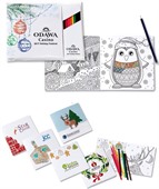 Deluxe Holiday Theme Colouring Book & 8 Pencil Set