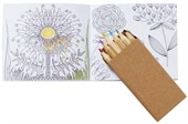 Flower Theme Colouring Book & 8 Pencil Set