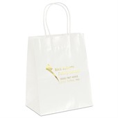 G1A Small White Gloss Paper Bag Twisted Paper Handles