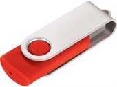 Swivel 4GB Red Flash Drive Silver Clip
