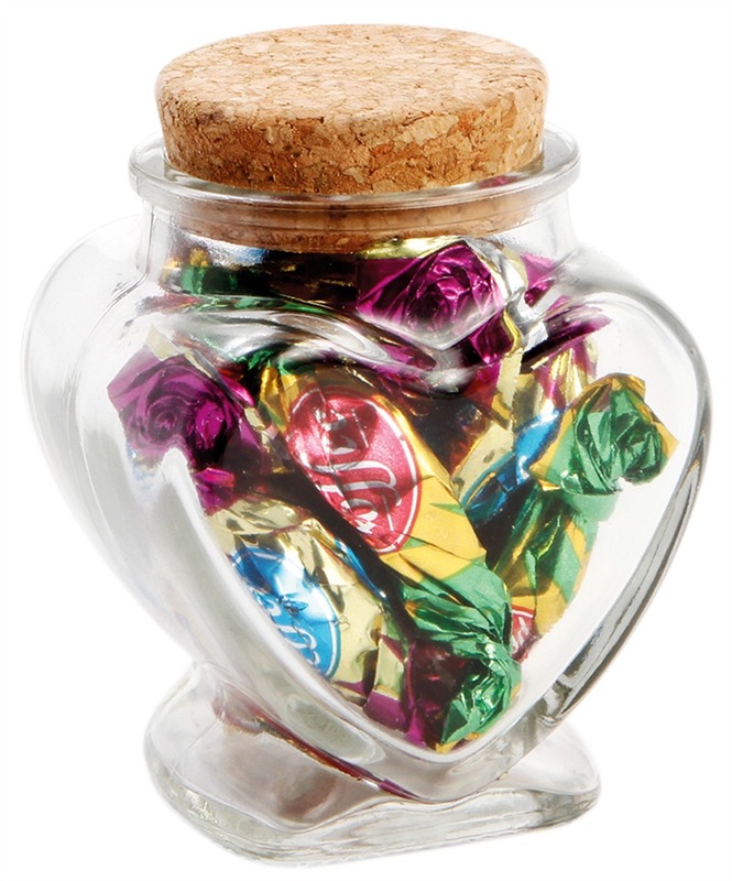 Glass Heart Jar