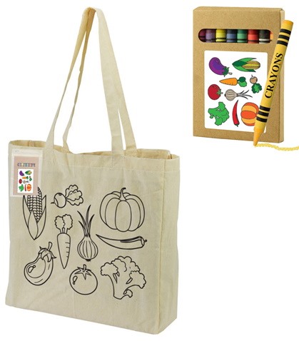 Calico Design Canvas Shopping Bag - Assorted*