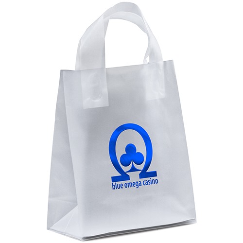 Frosted Loop Handle Plastic Supply Bag (Foil Imprint)