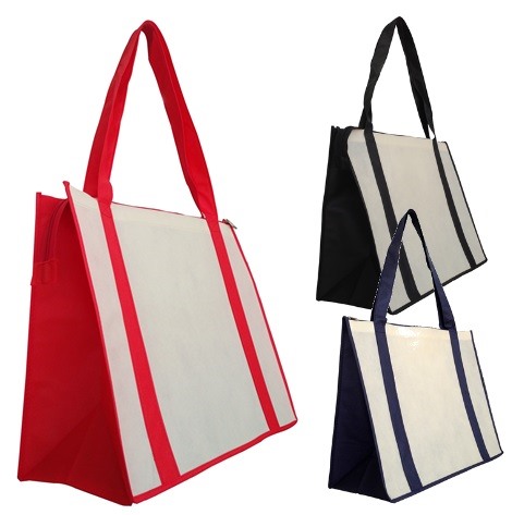 Zip up your promotional message on Printed Large Zipped Shopping Bags