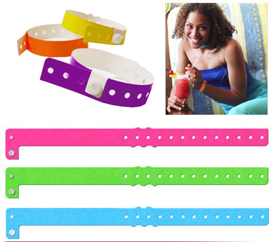 Plastic Wristbands for Events with Snap Closure