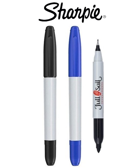 Sharpie - Permanent Marker: Black, AP Non-Toxic, Twin Tip Fine