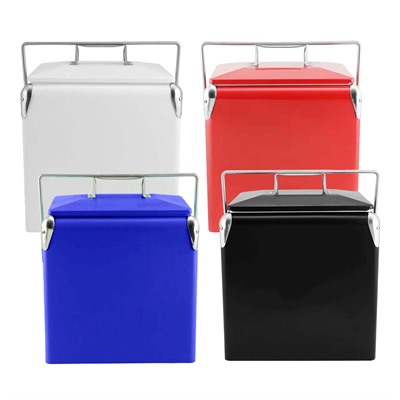 13L Retro Metal Ice Cooler Box