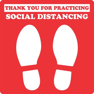 200mm Square Social Distancing Floor Decal