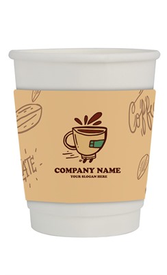 280ml Compostable PLA Double Wall Coffee Cup With Sleeve