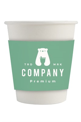 280ml Compostable PLA Single Wall Coffee Cup With Sleeve