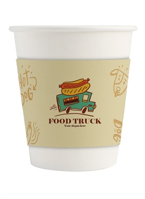 280ml Compostable Single Wall Coffee Cup With Sleeve