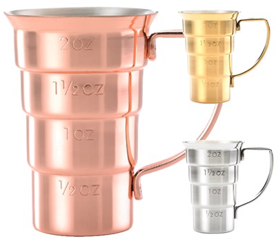 2oz Stepped Metal Jigger With Handle