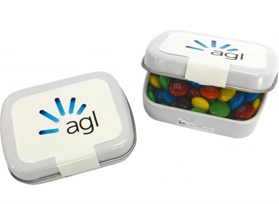 30 gram Rectangular Tin With Mini M&Ms