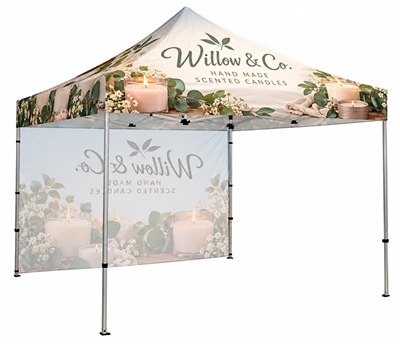3m x 3m Custom Printed Gazebo With Back Wall
