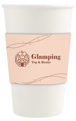 500ml Compostable PLA Single Wall Coffee Cup With Sleeve