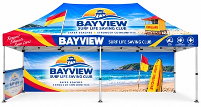 6m x 3m Custom Printed Gazebo With Back And Side Wall