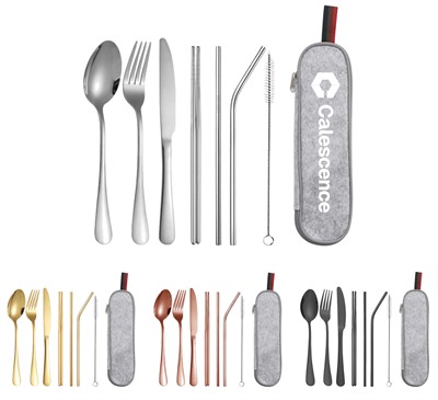 7 Piece Metal Travel Cutlery Set