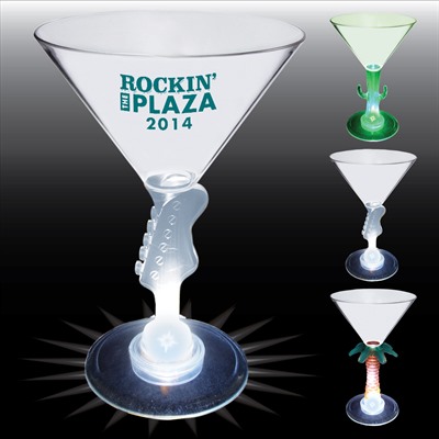 7oz Plastic Novelty Light Up Stem Martini Glass