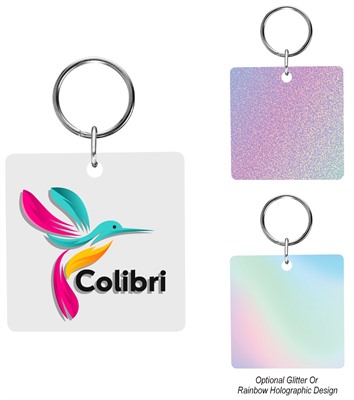 Acrylic Full Colour Square Key Tag
