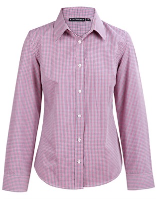 Amiri Ladies Two Tone Mini Gingham Long Sleeve Shirt