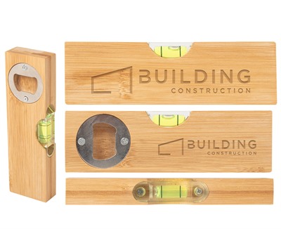 Bamboo Bottle Opener With Spirit Level