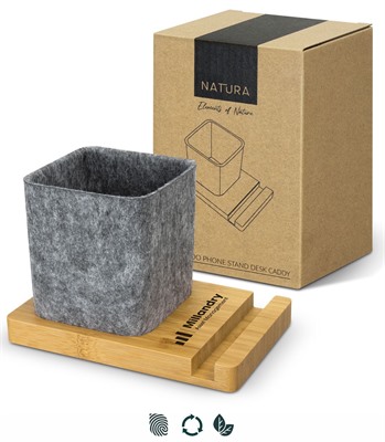 Bamboo Phone Stand & Desk Caddy