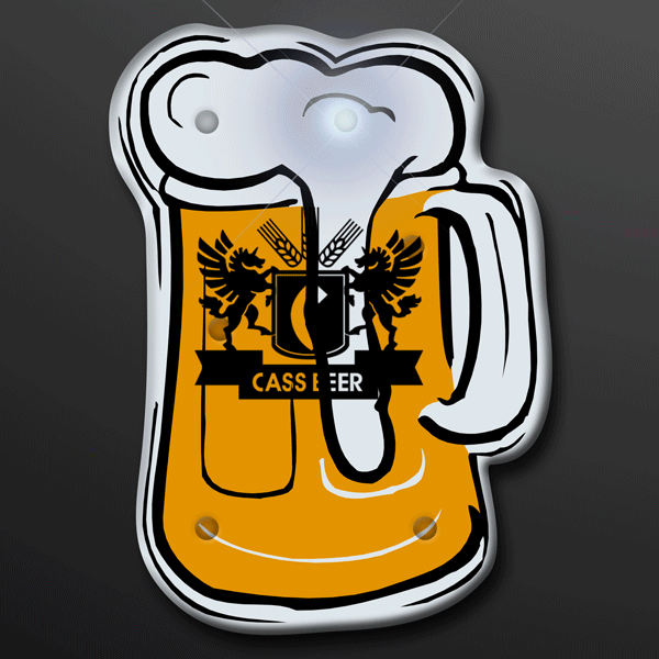 Beer Mug Blinking LED Pin Badge
