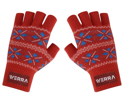 Caputo Jacquard Kids Fingerless Gloves
