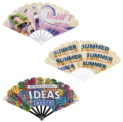 CMYK Printed Plastic Folding Fan