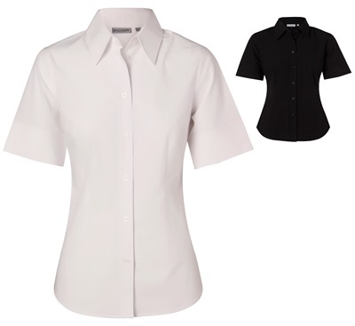 Cosmo Ladies Cotton/Poly Stretch Short Sleeve Shirt