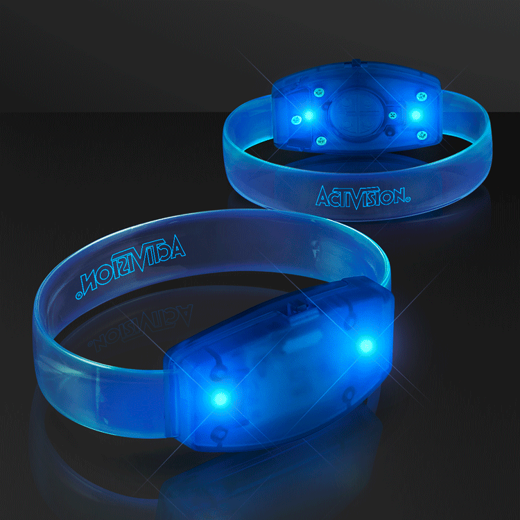 Cosmos Blue Glow LED Laser Engraved Wristband