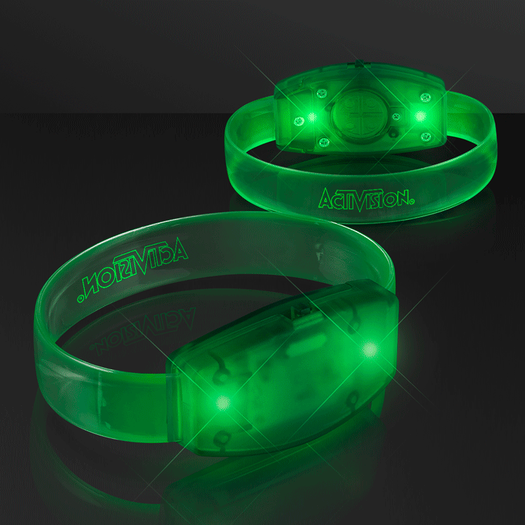 Cosmos Green Glow LED Laser Engraved Wristband