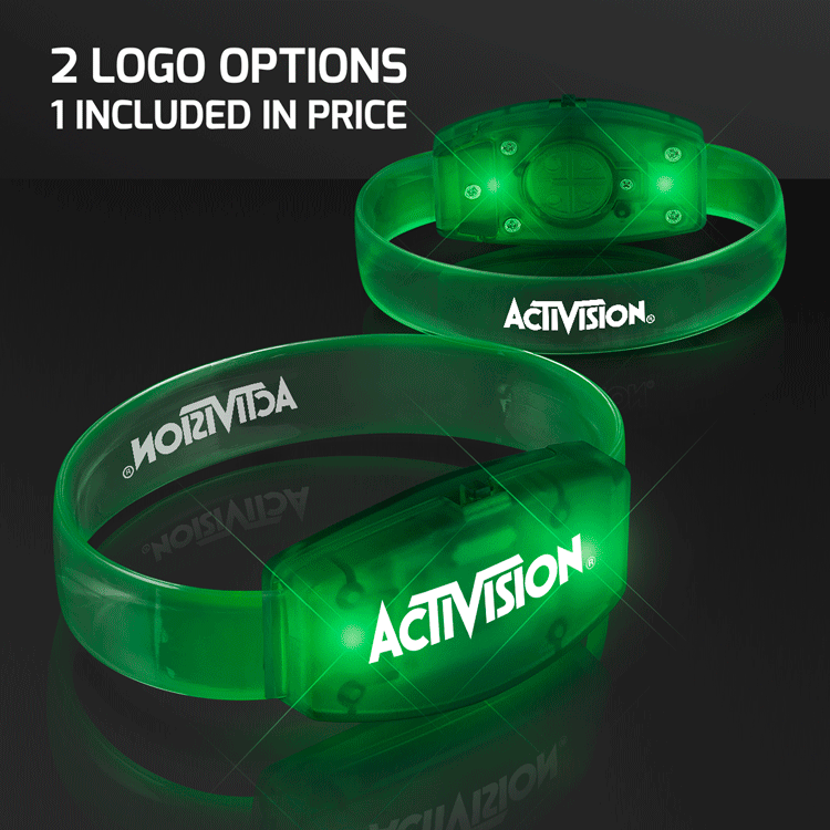 Cosmos Green Glow LED Printed Wristband