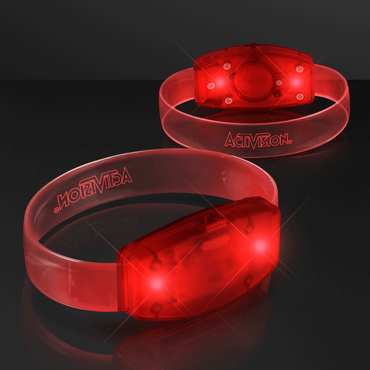 Cosmos Red Glow LED Laser Engraved Wristband