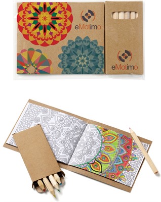 Custom Cover Colouring Book & 6 Pencil Set