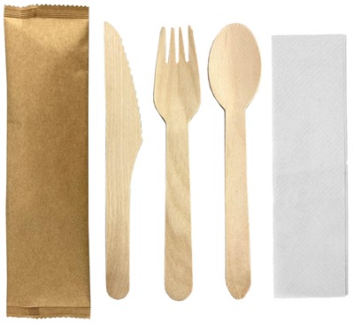 EcoFeast 4 Piece Wooden Cutlery Set
