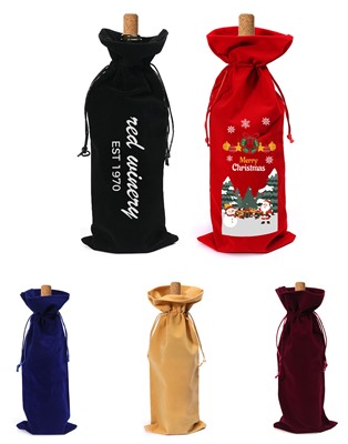 Eterna Drawstring Velvet Wine Bottle Bag