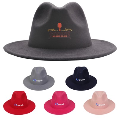 Felt Wide Brim Fedora Cowboy Hat