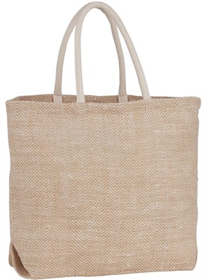 Herringbone Jute Tote Bag