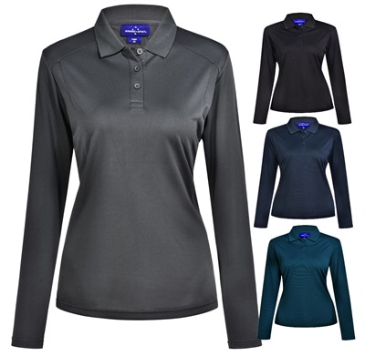 Hestia Ladies Bamboo Long Sleeve Polo