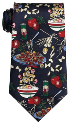 Italian Dish Theme Polyester Tie