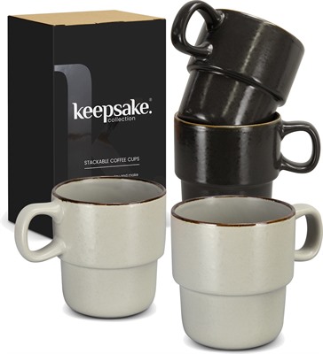 Keepsake 2 x Stackable Coffee Cup Gift Set