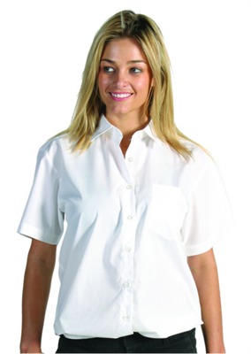Ladies Short Sleeve Poplin Shirt