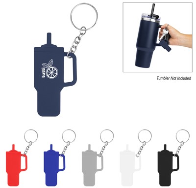 Latte Tumbler Shaped Silicone Key Ring