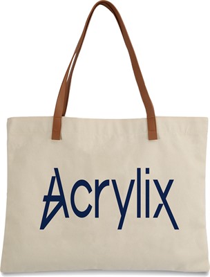 Modenza PU Leather Handle Canvas Tote